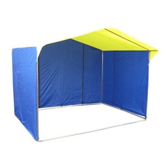 Торговая палатка Домик 4.0х3.0 (каркас 20х20 мм) желтый-синий